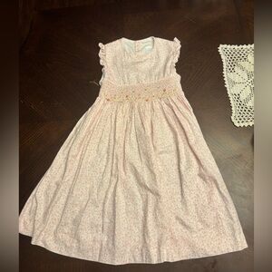Edgehill Collection Smocked Pink Floral Kids Dress size 6X